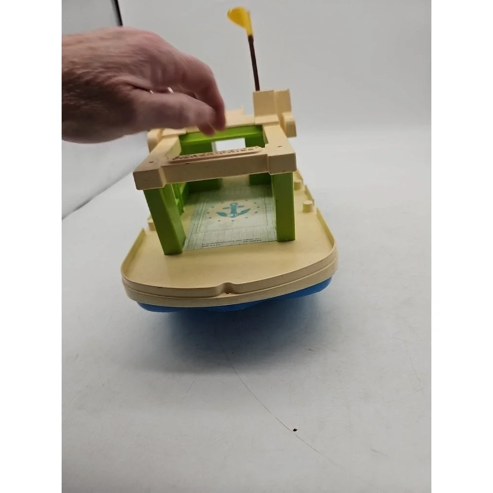 Vintage 1972 Fisher Price Little People Houseboat Happy House Boat Toy #985‎